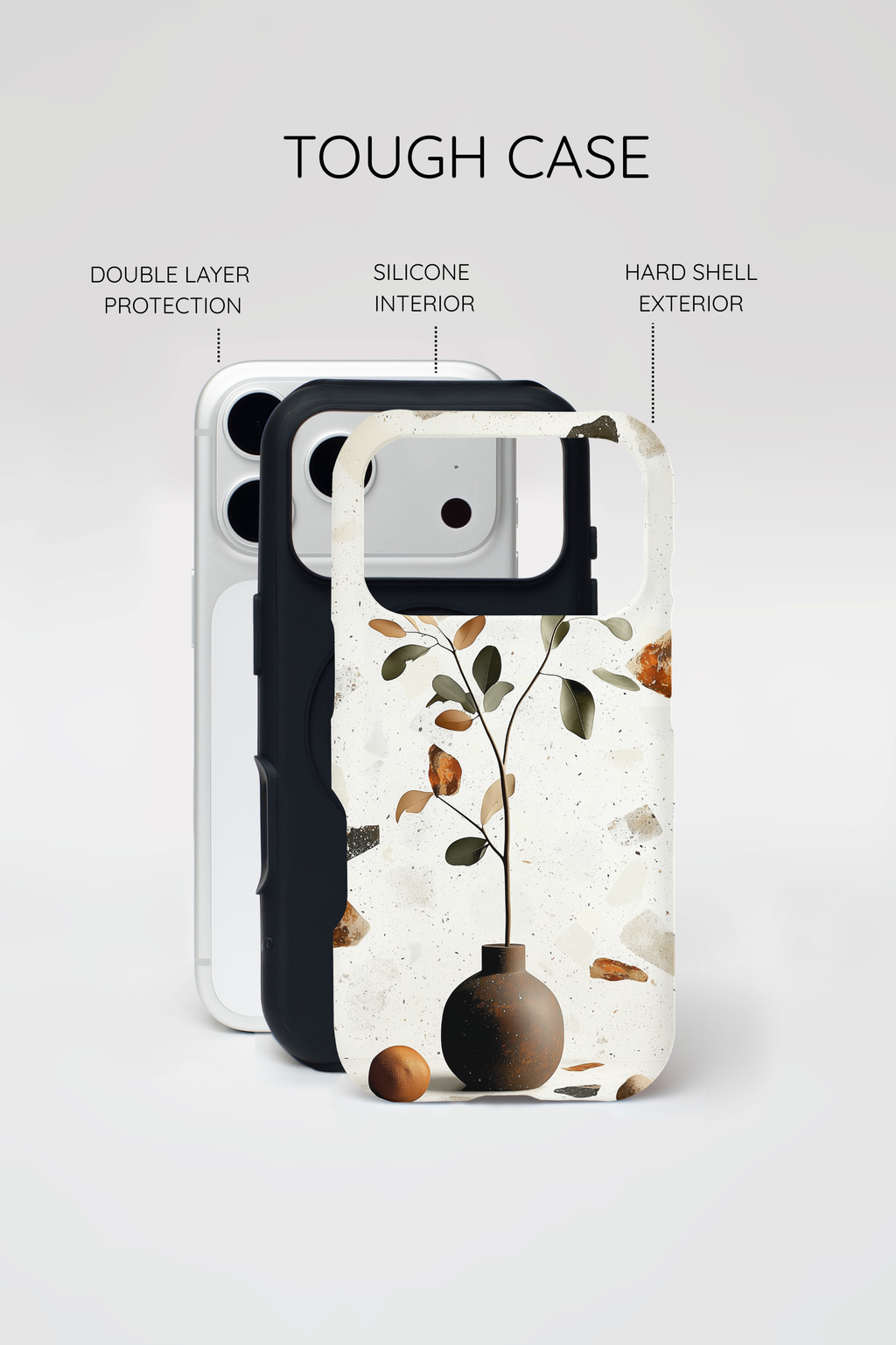 Floral Terrazzo iPhone Case | Minimal Vase Botanical