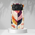 Custodia MagSafe resistente per iPhone Autumn Leaf | Design autunnale con piume ad acquerello