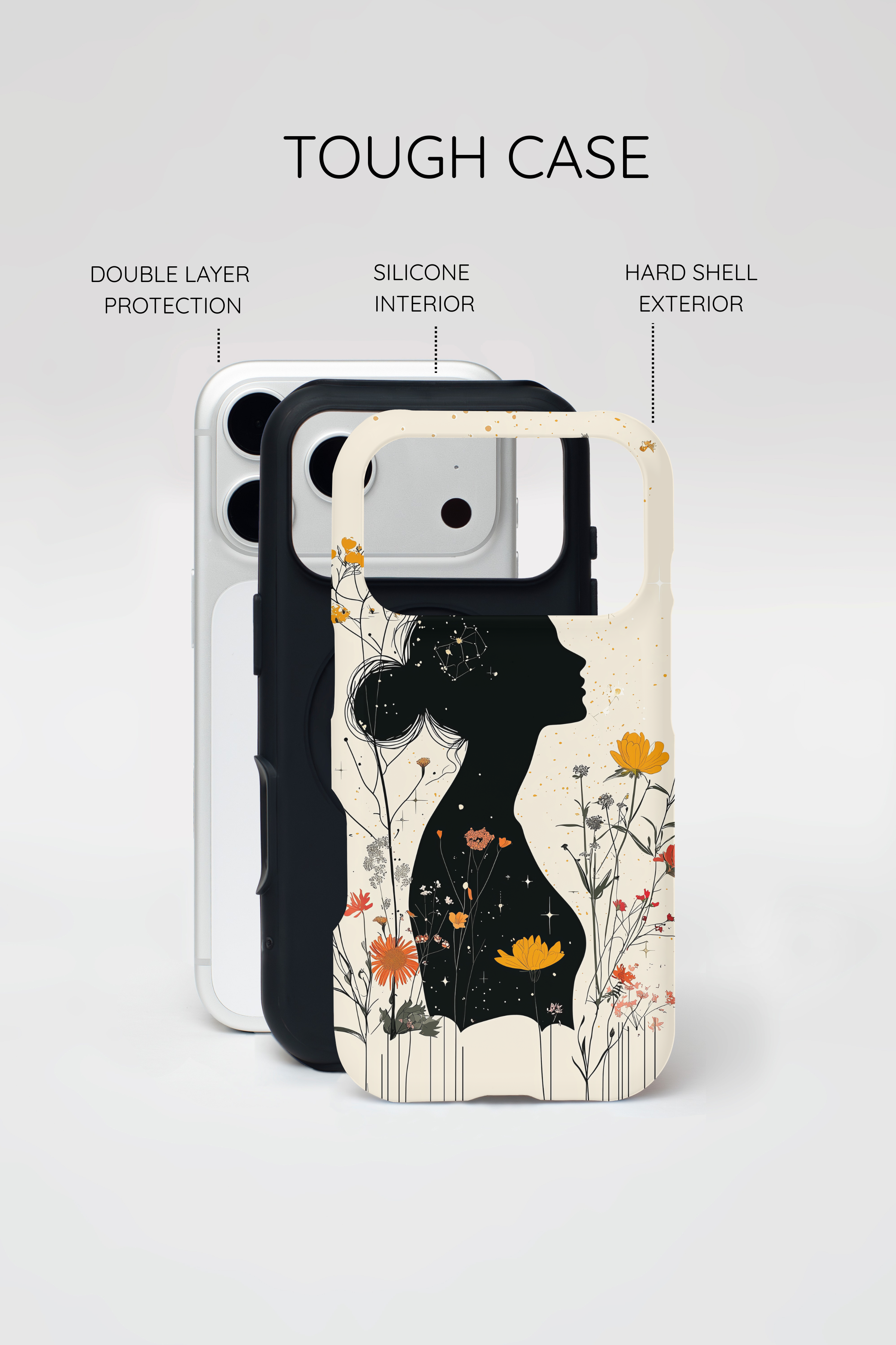 Floral Silhouette iPhone Case | Botanical Woman