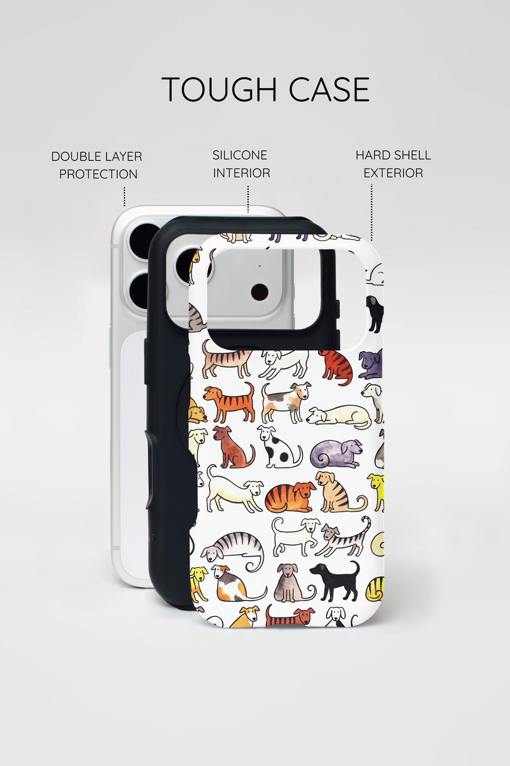 Dog Pattern iPhone Case | Cute Colourful Dogs