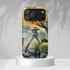 Autumn Japanese Garden iPhone Case | Scenic Lantern Fall