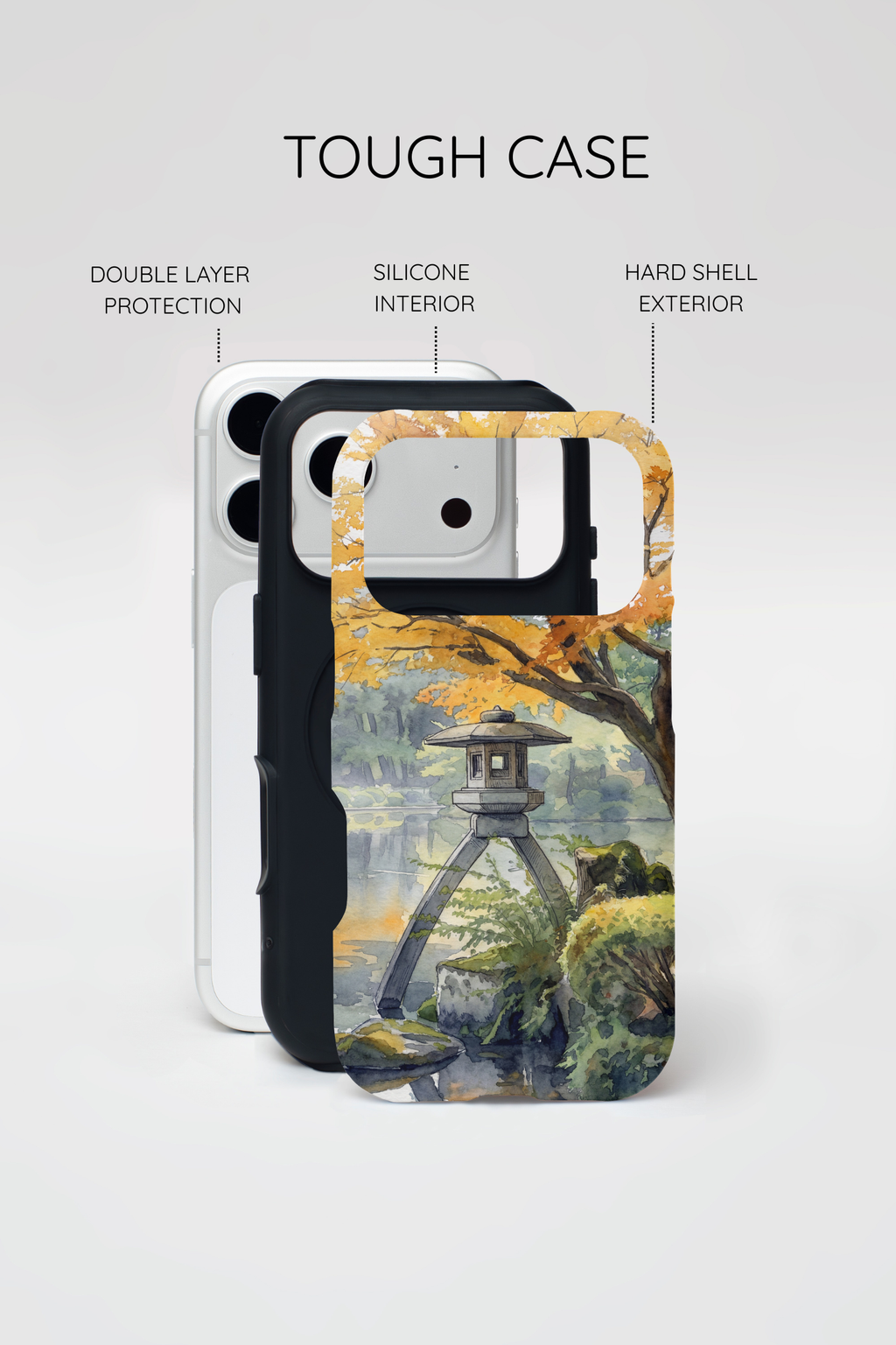 Autumn Japanese Garden MagSafe iPhone Case | Scenic Lantern Fall
