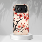 Cover MagSafe per iPhone con fiori di ciliegio | Motivo ramo floreale rosa