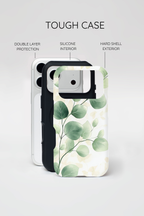 Botanical Eucalyptus Tough MagSafe iPhone Case | Green Watercolour Leaf