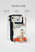 Elegante Cover Riviera per iPhone | Design Chic Donna Retrò in Decappottabile