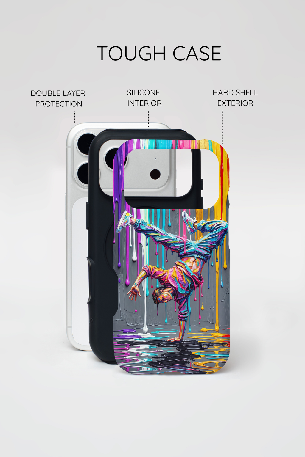 Colorful Breakdancer Graffiti Tough iPhone Case