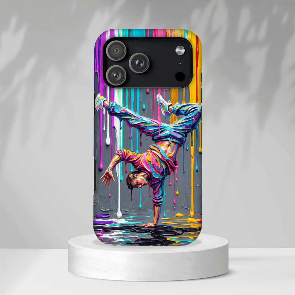 Colorful Breakdancer Graffiti Tough iPhone Case
