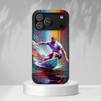 Surfing Art iPhone Case | Colourful Wave Surfer Protective Cover