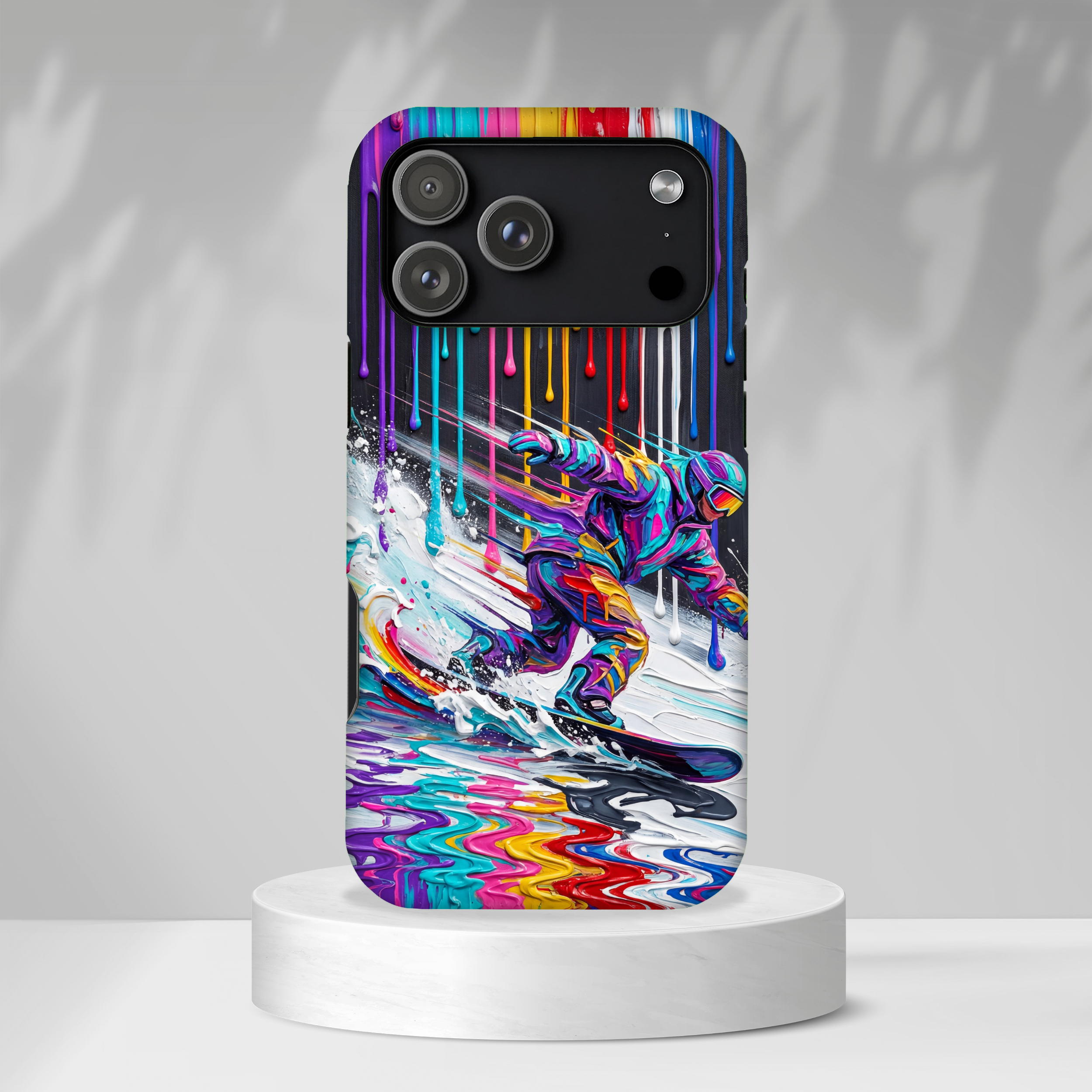 Colourful Snowboarder Art iPhone Case