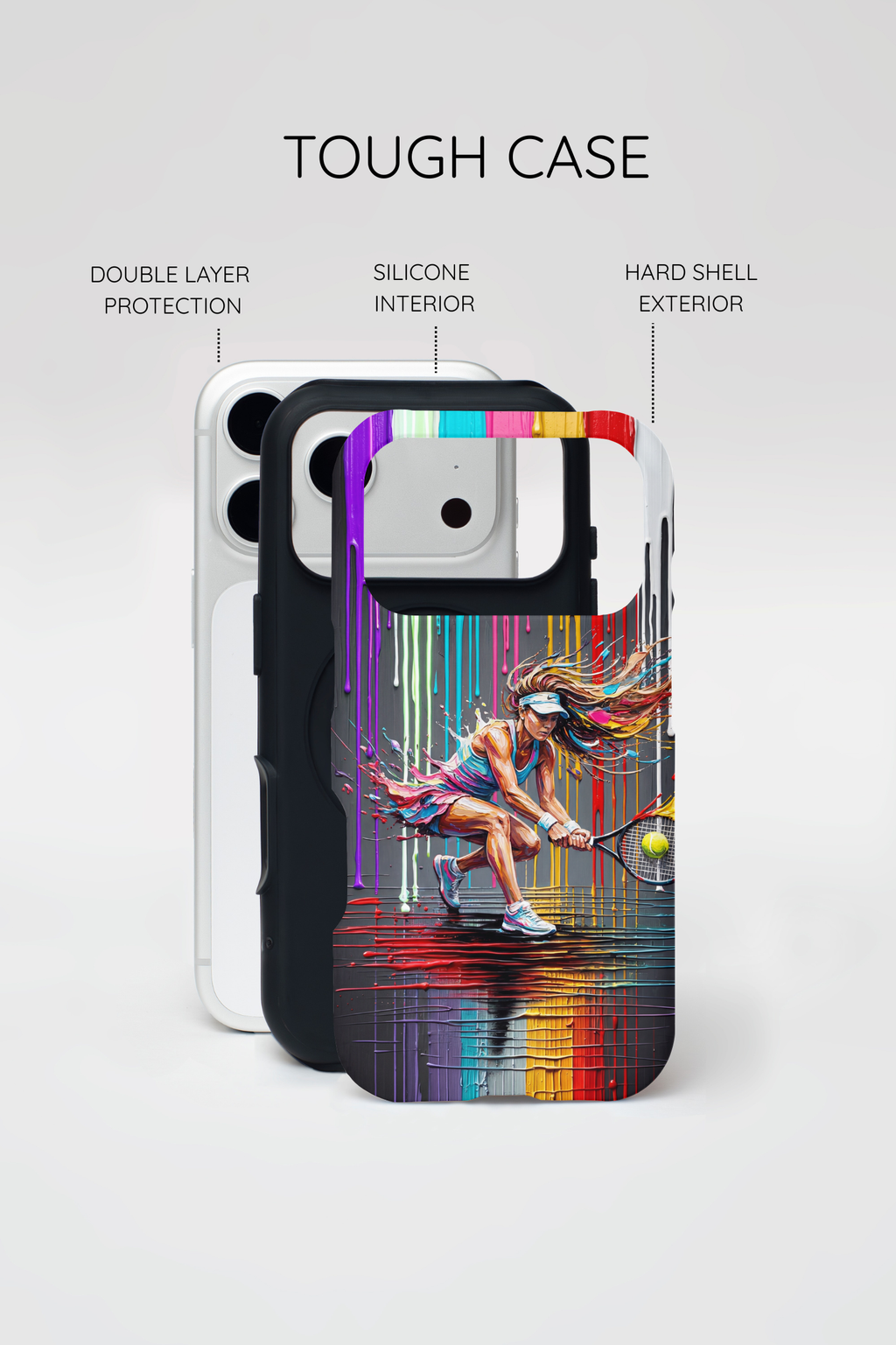 Colour Splash Tennis iPhone Case | Vibrant Female Player Art
