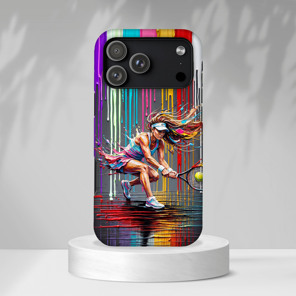 Colour Splash Tennis iPhone Case | Vibrant Female Player Art