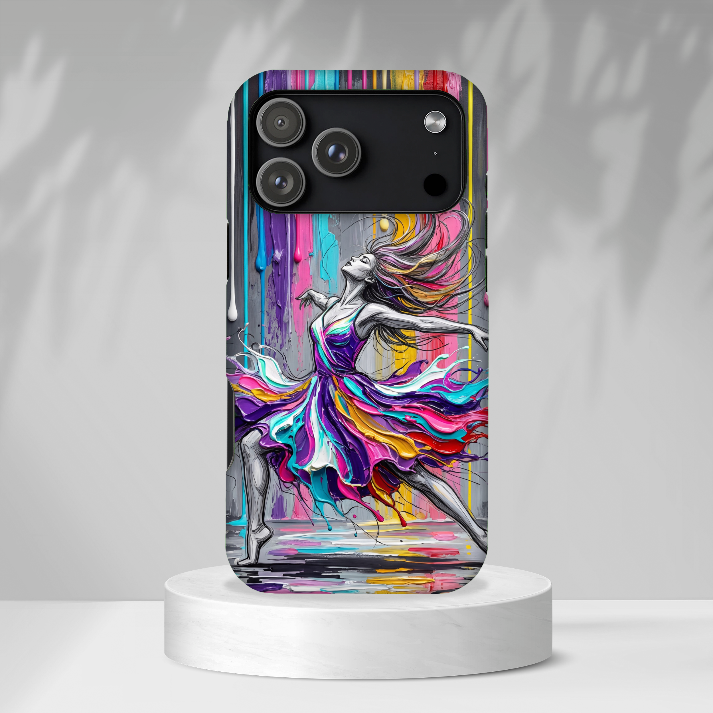Colorful Dancer Tough MagSafe iPhone Case | Vibrant Drip Art Protective Cover