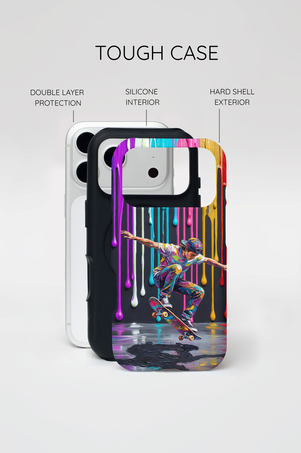Colourful Drip Art Skateboarder Splash MagSafe iPhone Case