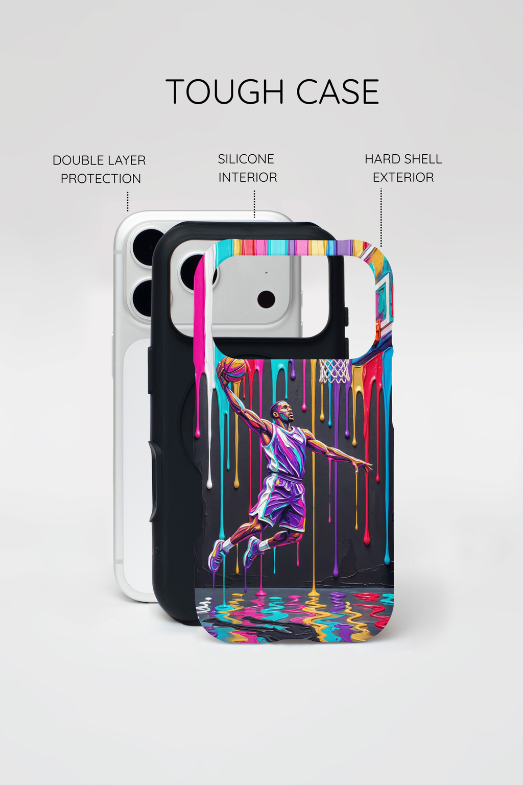 Color Splash Basketball MagSafe iPhone Case | Vibrant Drip Dunk Design