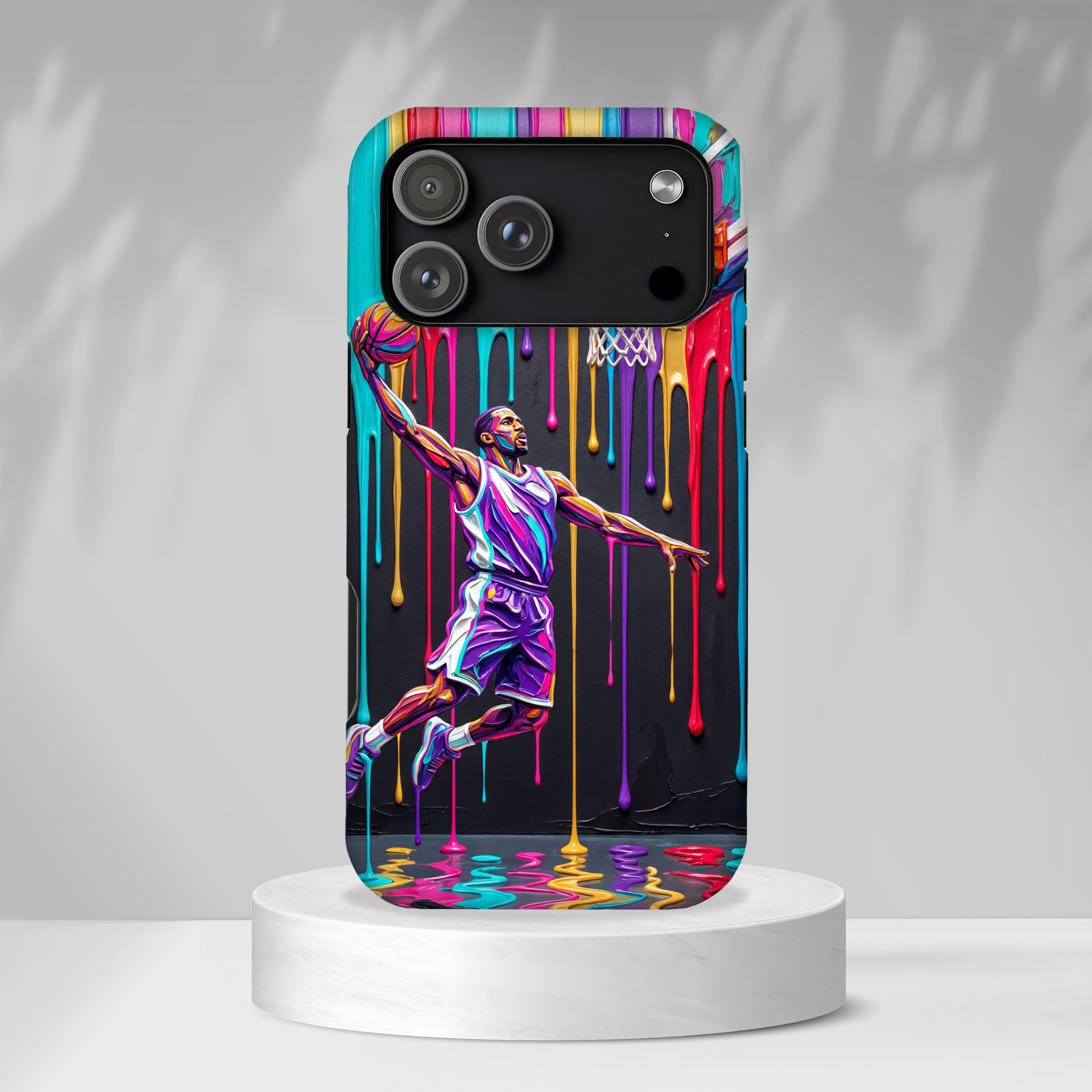 Color Splash Basketball MagSafe iPhone Case | Vibrant Drip Dunk Design