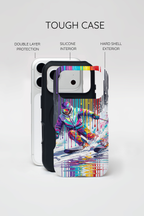 Colourful Skiing Drip Art Tough MagSafe iPhone Case