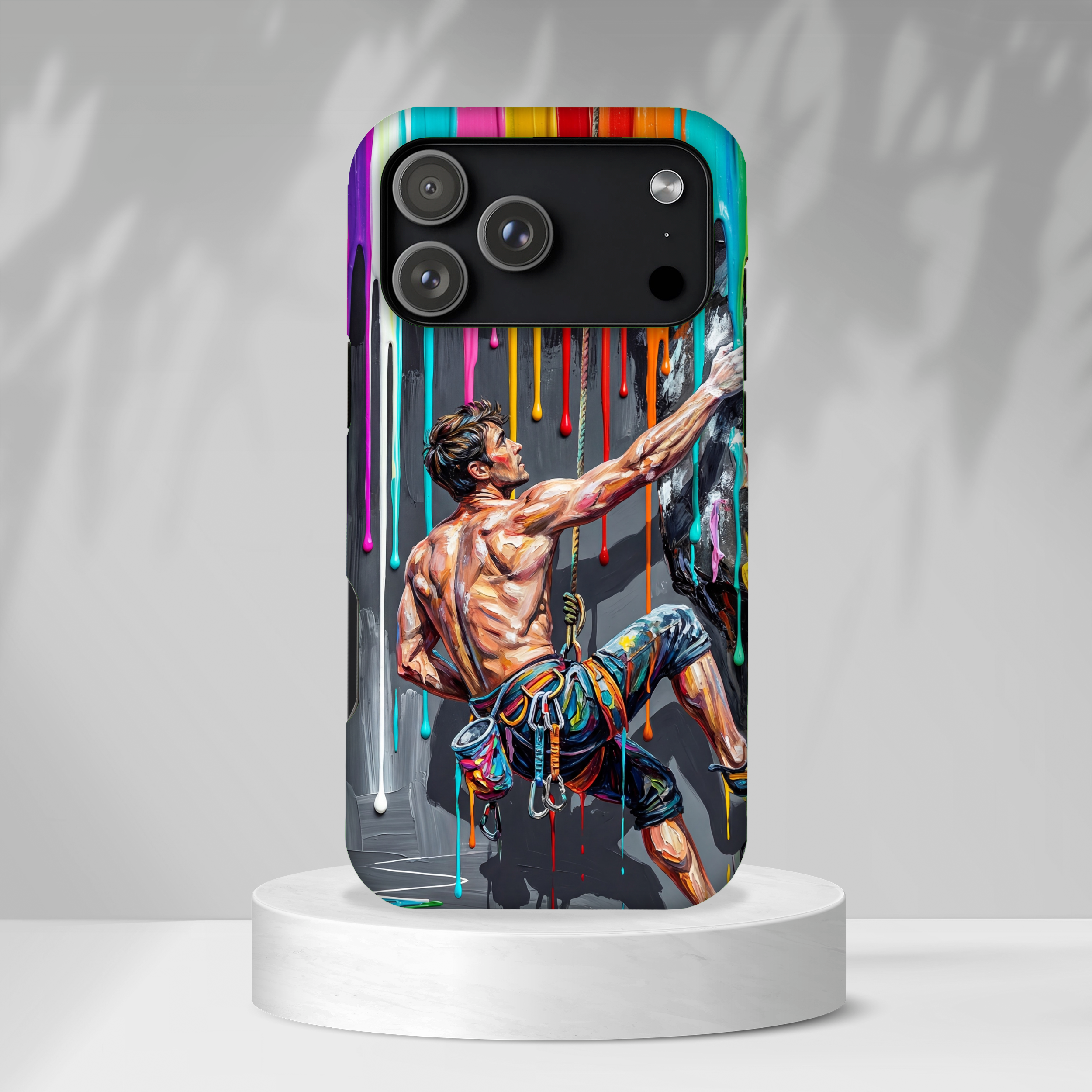 Colourful Rock Climber Art Protective MagSafe iPhone Case
