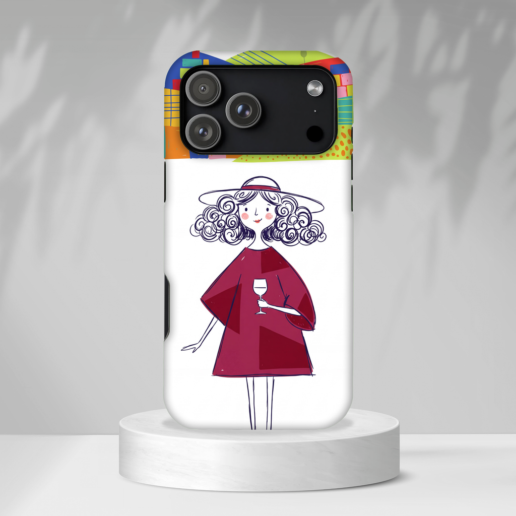 Custodia per iPhone Donna Vino Artistica Colorata