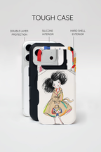 Illustrated Trench Coat Fashion Chic City Girl iPhone Case