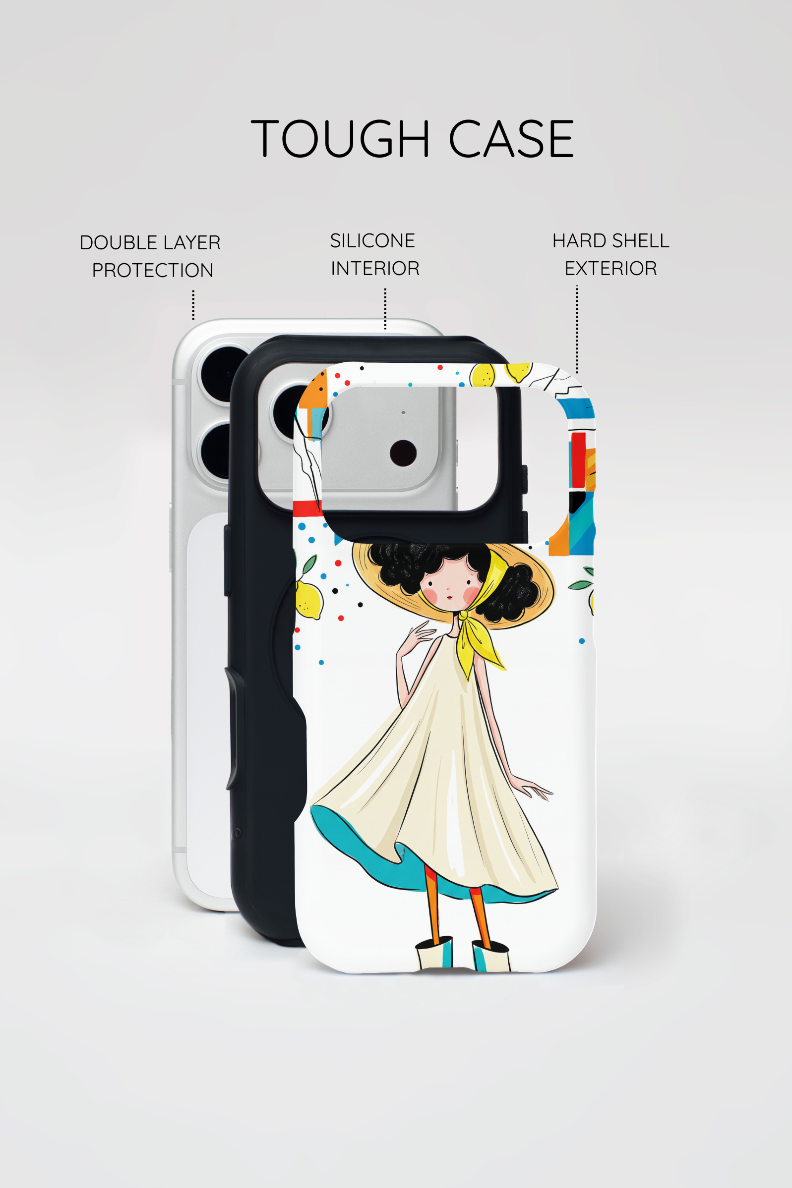 Cute Summer Girl iPhone Case | Whimsical Coastal Illustration Protective Case