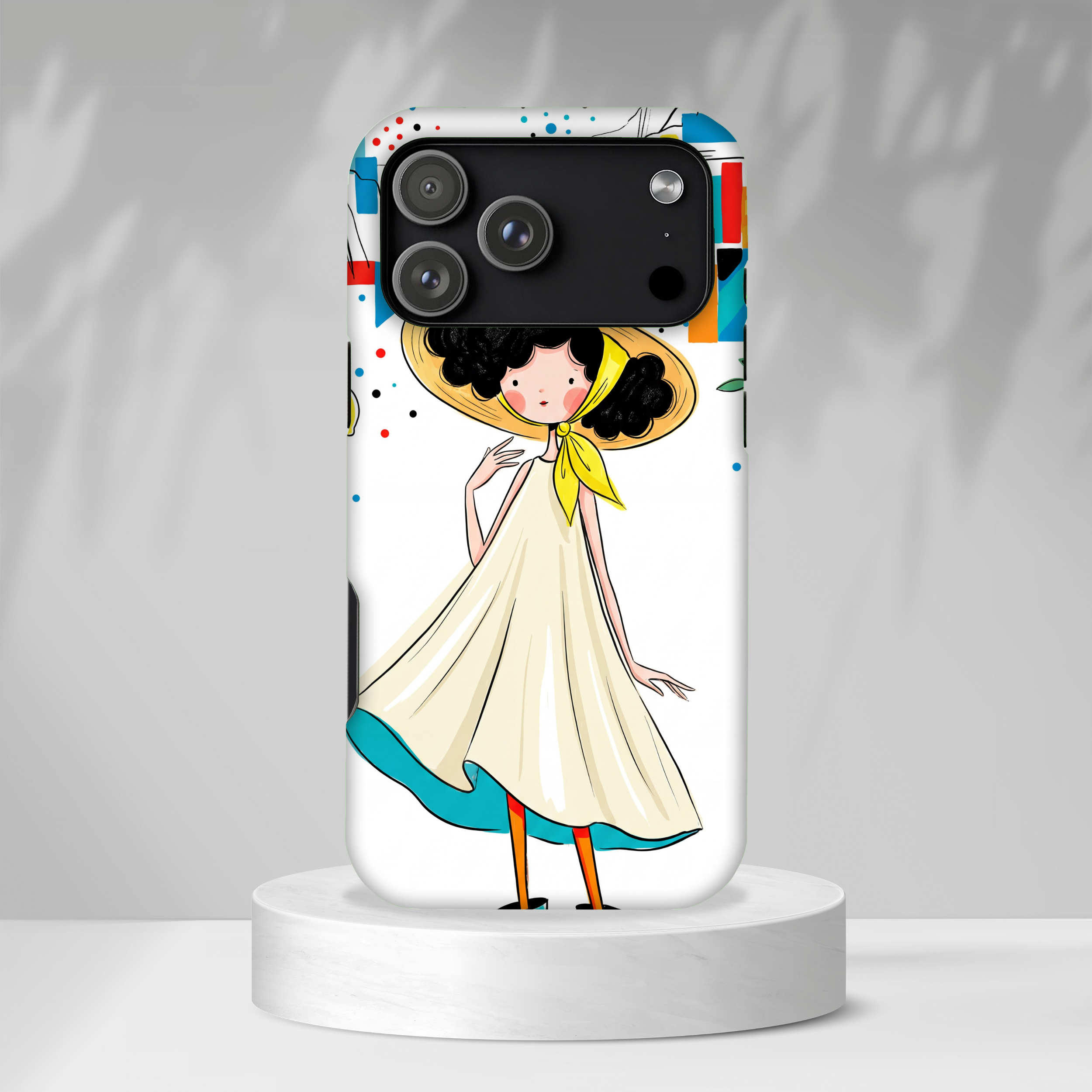 Cute Summer Girl iPhone Case | Whimsical Coastal Illustration Protective Case