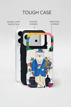 Dapper Polar Bear Wine Lover Illustrated Protective iPhone Case