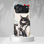 Cat Barista iPhone Case | Cool Cat in Sunglasses Coffee Shop Design