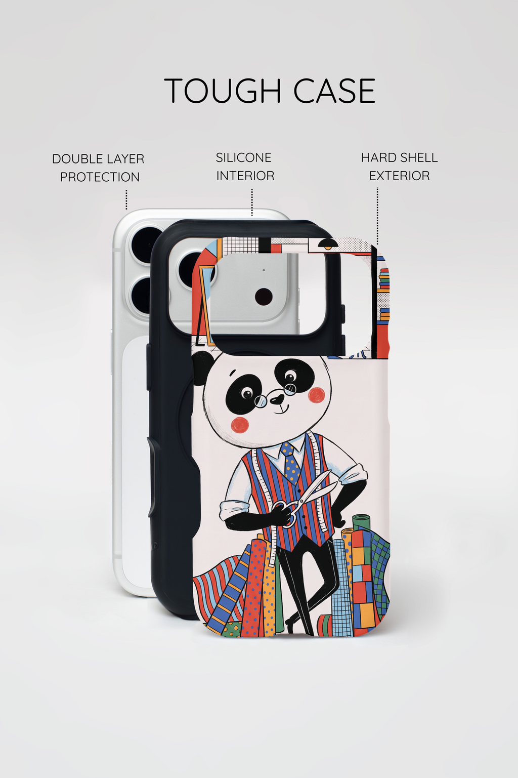 Panda Tailor iPhone Case | Cute Seamstress Cartoon