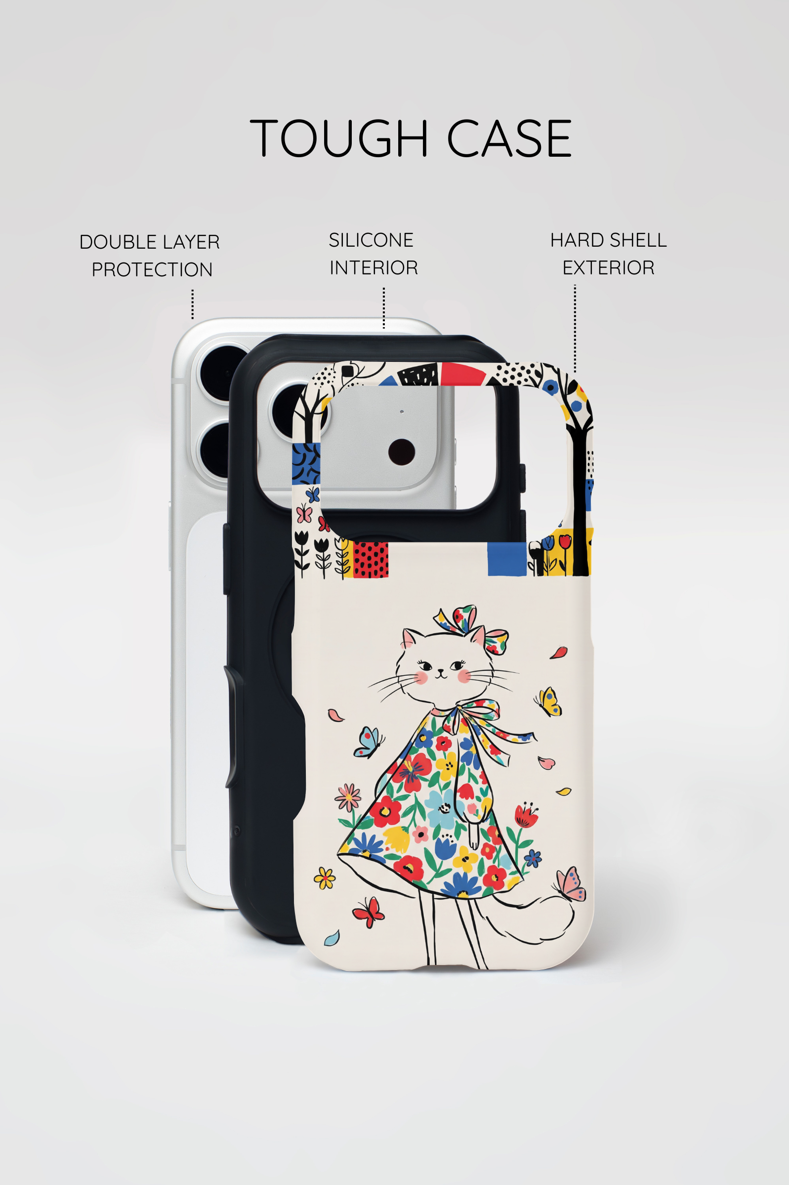 Floral Kitty iPhone Case | Cute Cat
