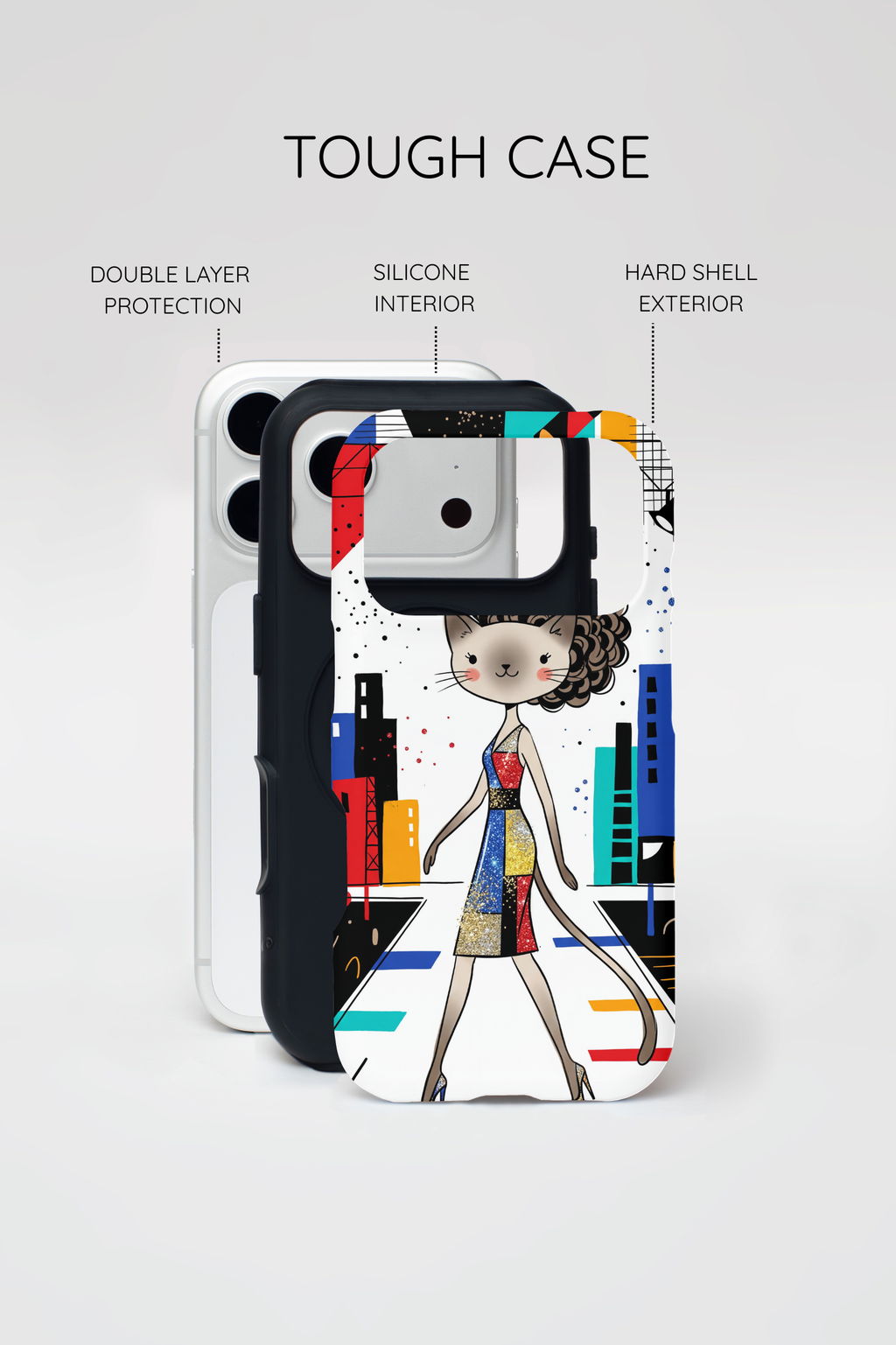 Catwalk City iPhone Case | Cute Fashion Cat