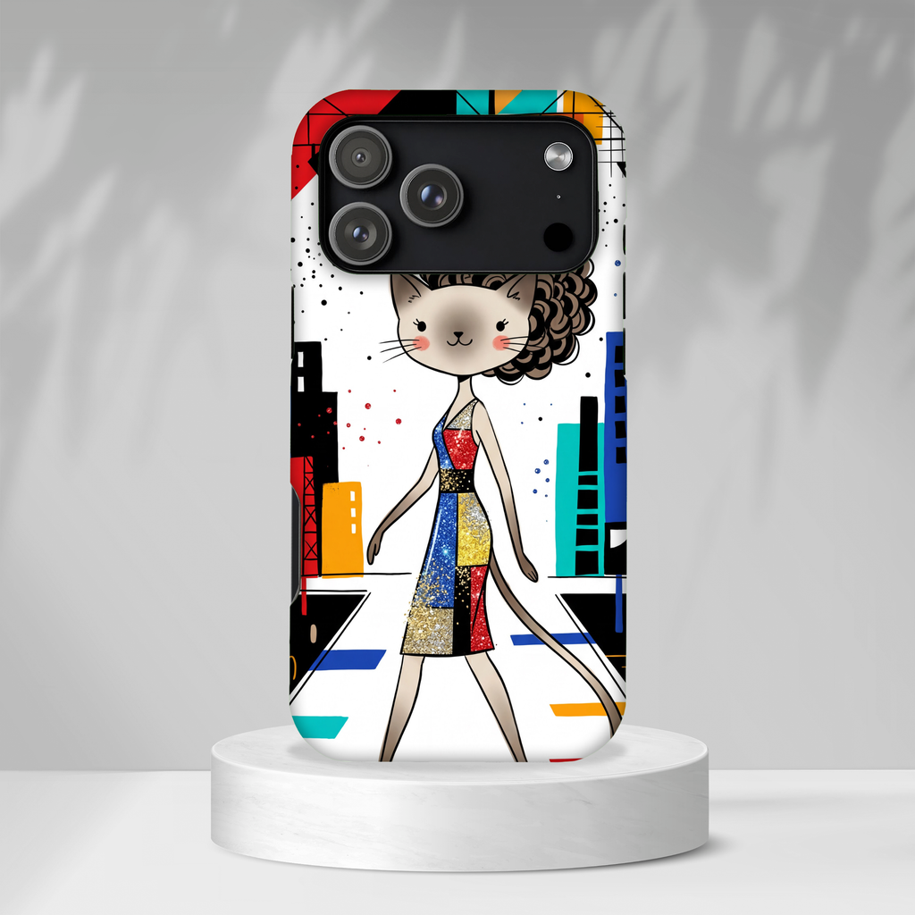 Catwalk City iPhone Case | Cute Fashion Cat