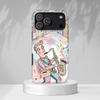 Custodia iPhone Sassofonista | Illustrazione Jazz Pastello