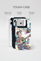 Artistic Musician MagSafe iPhone Case | Colorful Guitar Cityscape Tough Case
