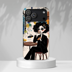 Paris Cafe Chic MagSafe iPhone Case | Stylish Woman Illustration iPhone Cover