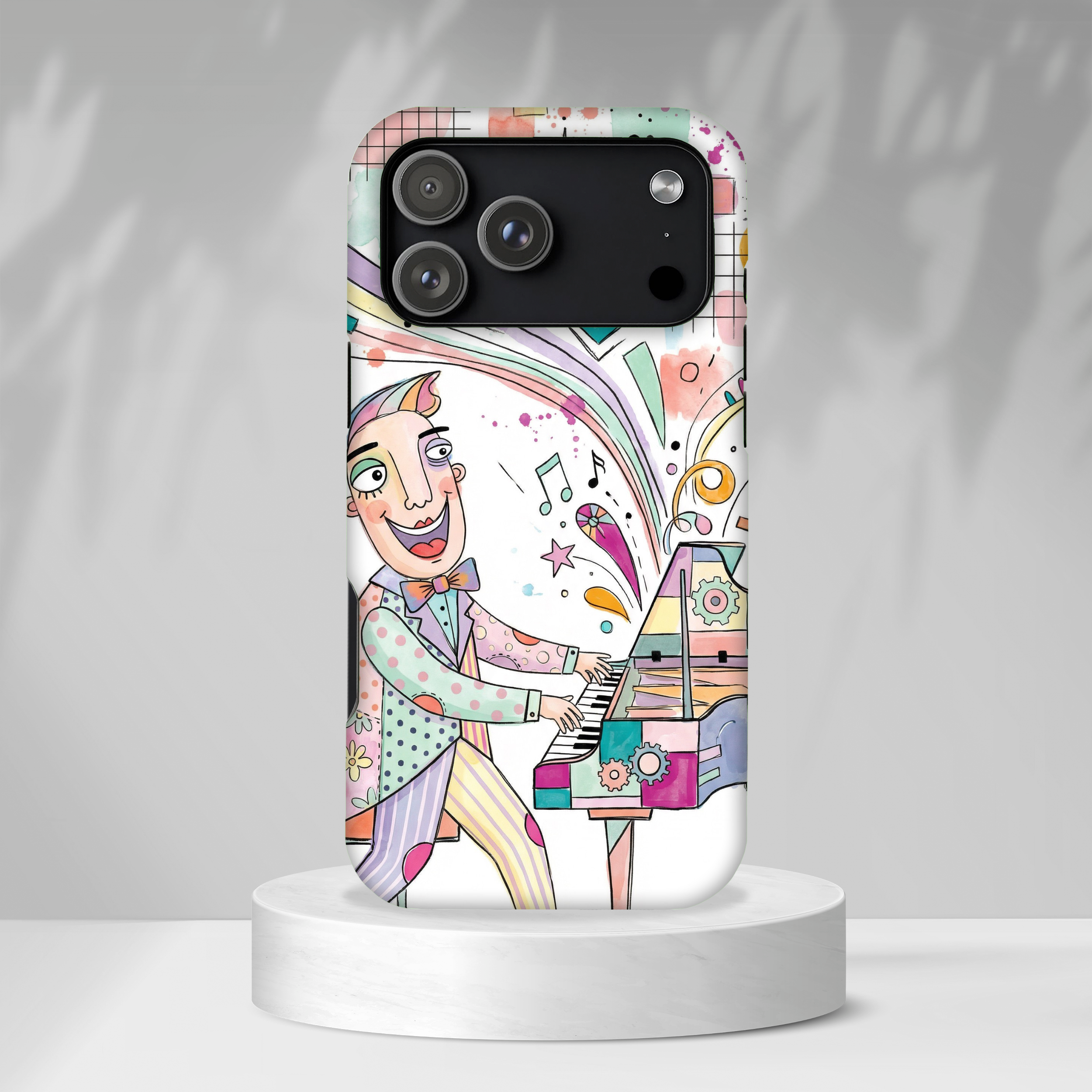 Musical Pianist iPhone Case | Colorful Whimsical Piano Art