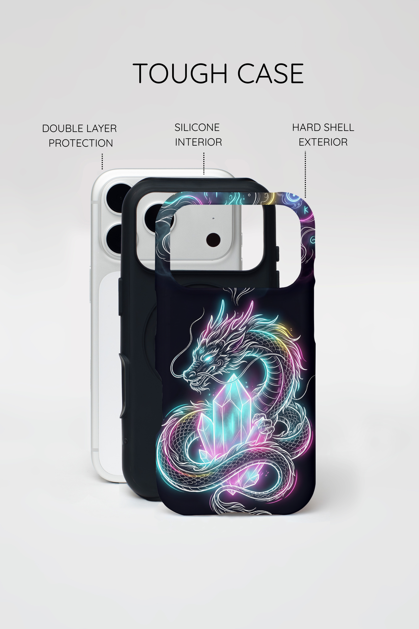 Neon Loong Crystal iPhone Case