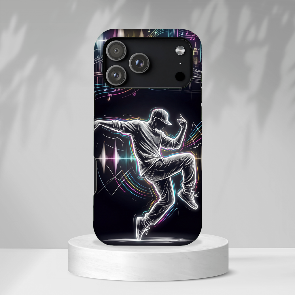 Custodia per iPhone Neon Skyline con Ballerina