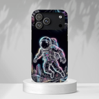 Custodia per iPhone a tema astronauta ed esploratore spaziale al neon