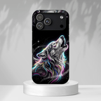 Wolf Galaxy Tough iPhone Case | Colorful Howling Wolf Space Design