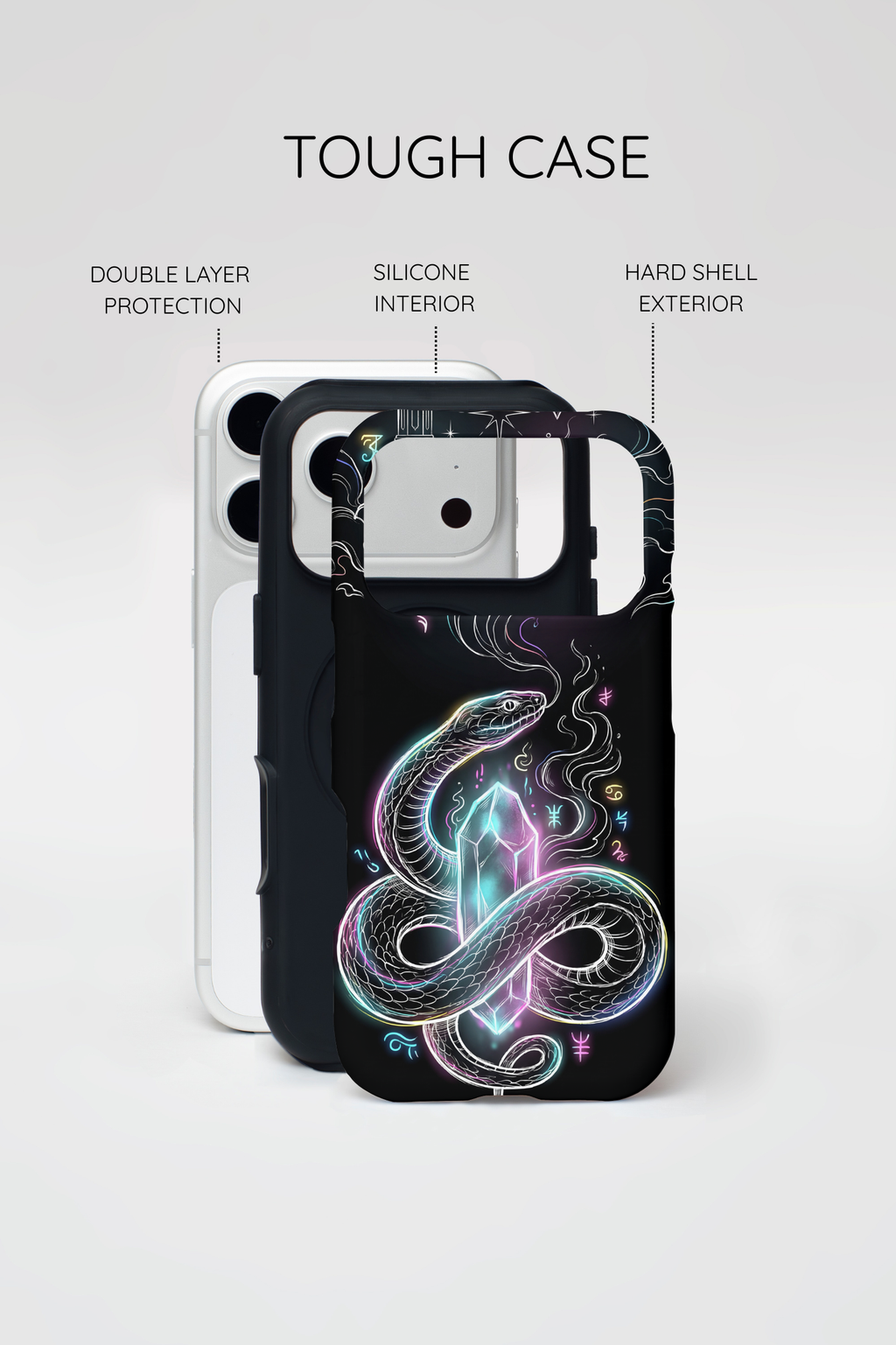 Neon Occult Mystic Snake Crystal MagSafe iPhone Case