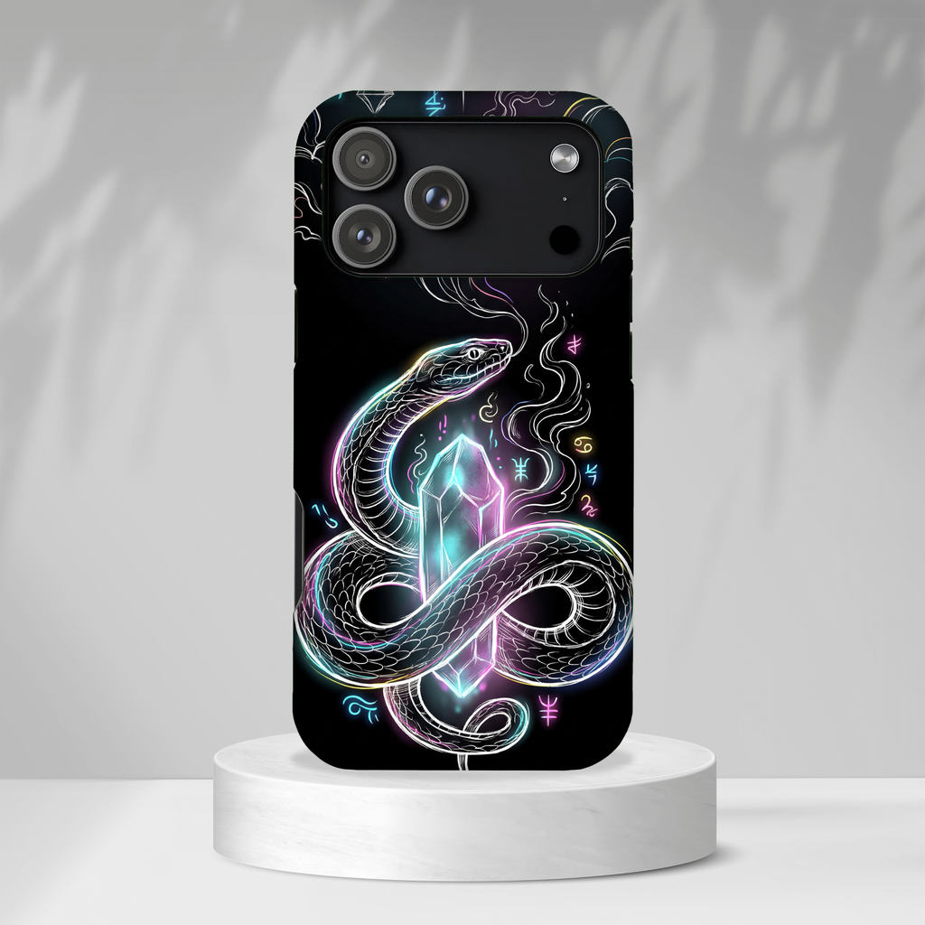 Neon Occult Mystic Snake Crystal MagSafe iPhone Case