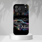 Neon Muscle Car MagSafe iPhone Case | Retro City Nightscape