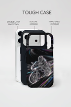 Neon Night Rider MagSafe iPhone Case | Motorcycle Racing Protective Cover
