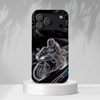 Neon Night Rider MagSafe iPhone Case | Motorcycle Racing Protective Cover