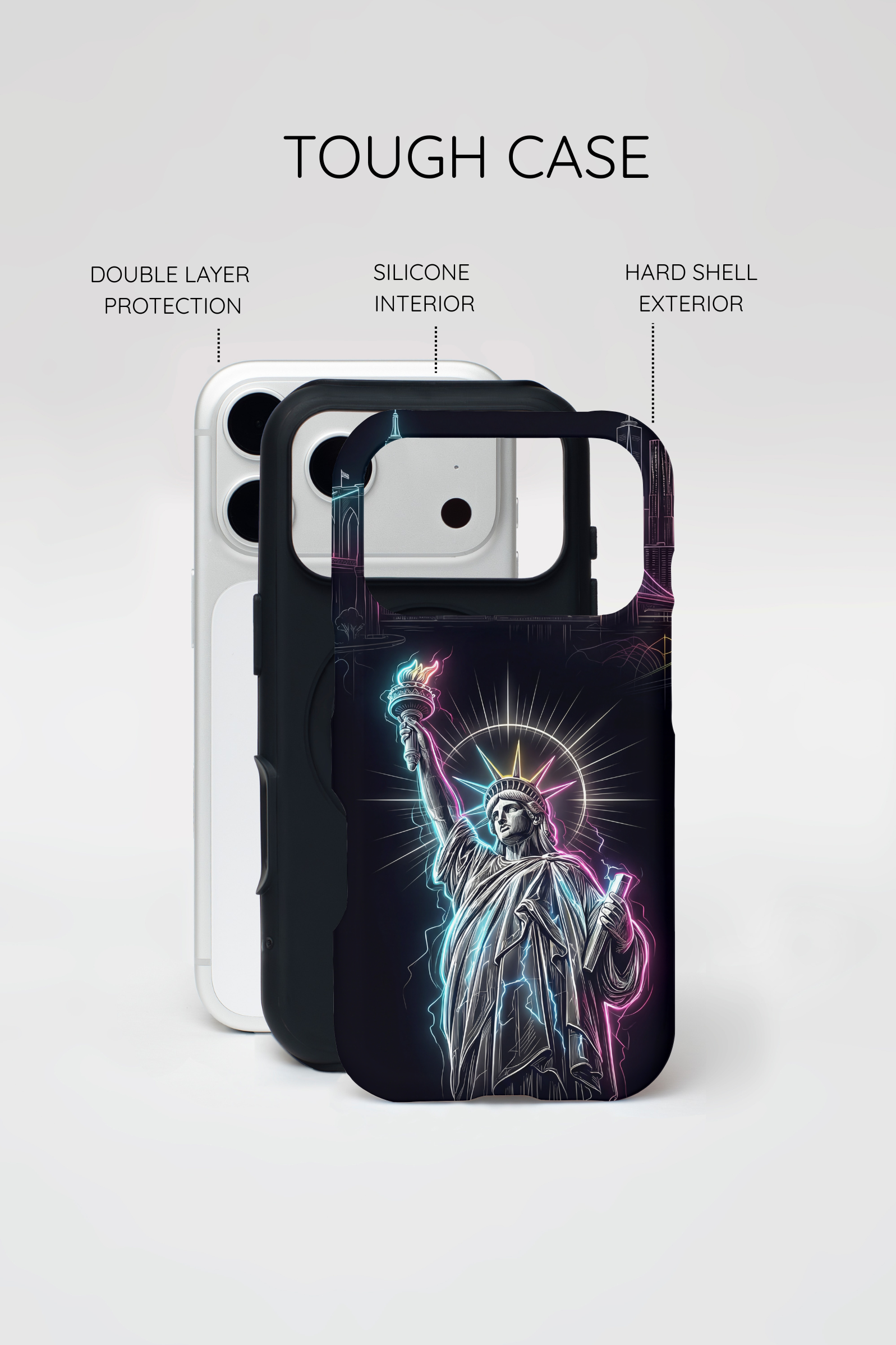 Neon Statue of Liberty Tough MagSafe iPhone Case