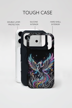 Colorful Neon Phoenix Tough MagSafe iPhone Case