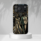 Romantic Night Walk iPhone Case | Elegant Couple Art
