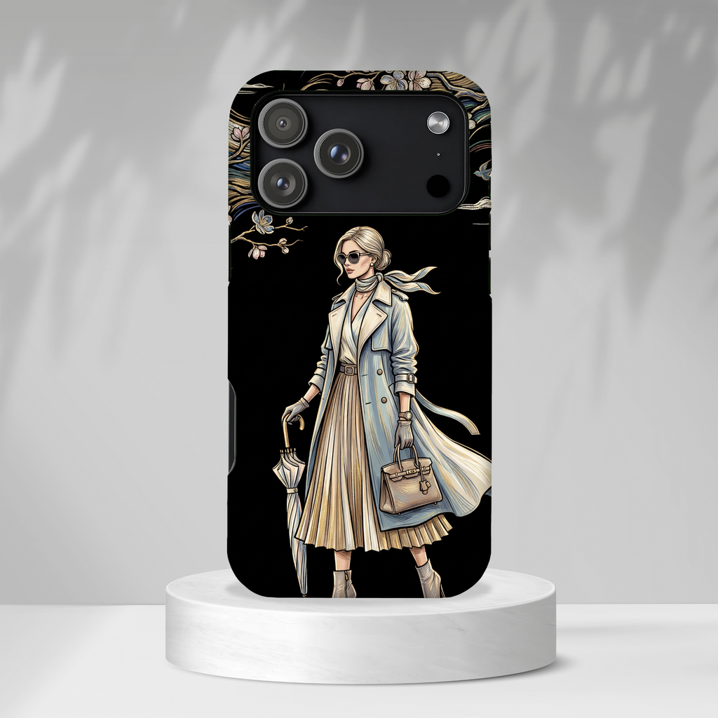 Vintage Chic iPhone Case | Stylish Woman Illustration