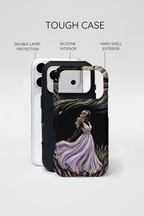 Cover per iPhone "Brezza di Lavanda" | Elegante Donna Danzante con Fiori