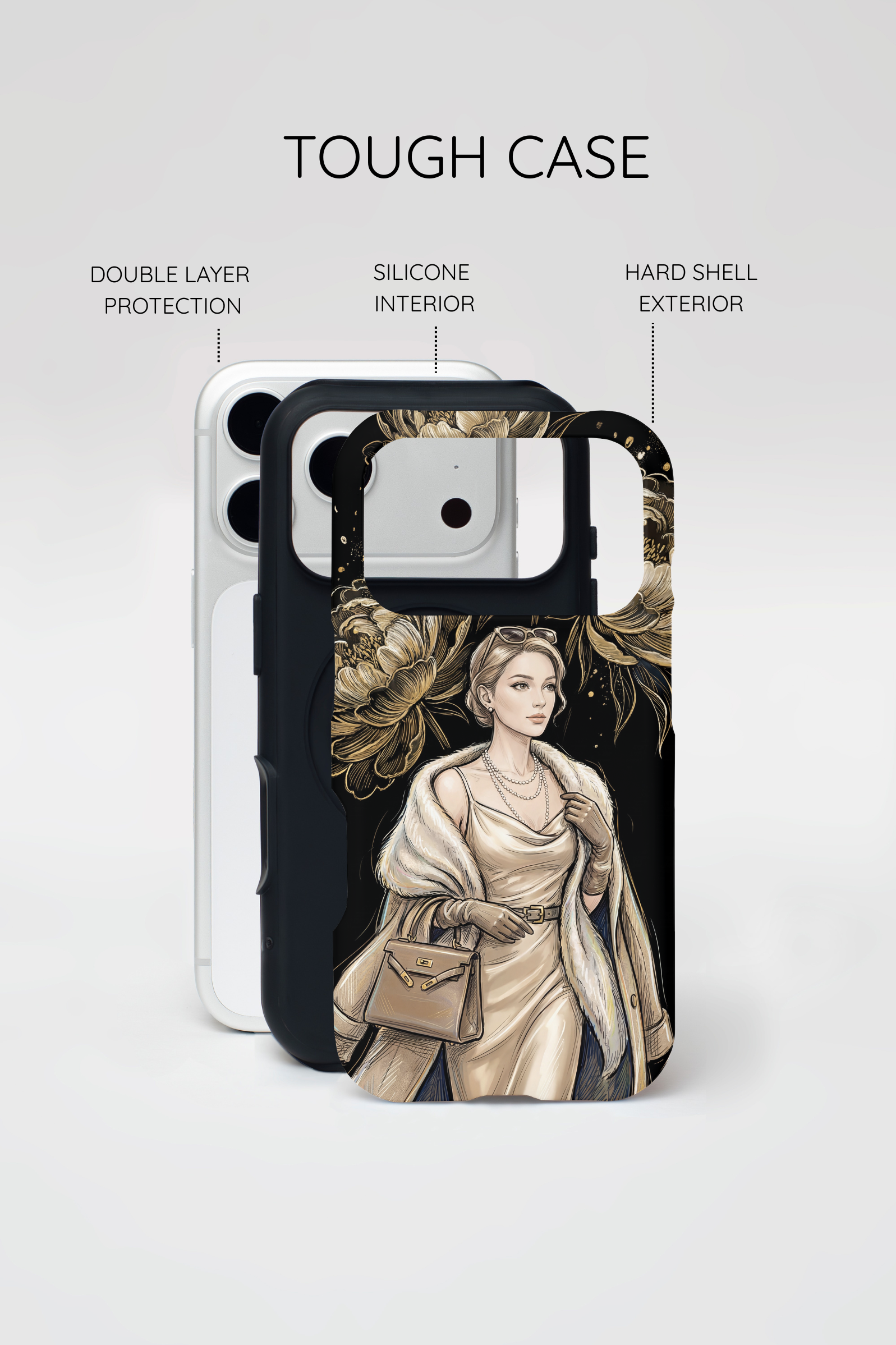 Elegant Vintage Lady Floral iPhone Case | Chic Protective Cover for Women